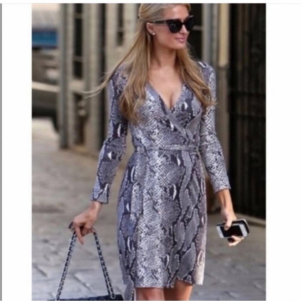 DVF Diane von Furstenberg dress Julian two snake print wrap python reptile